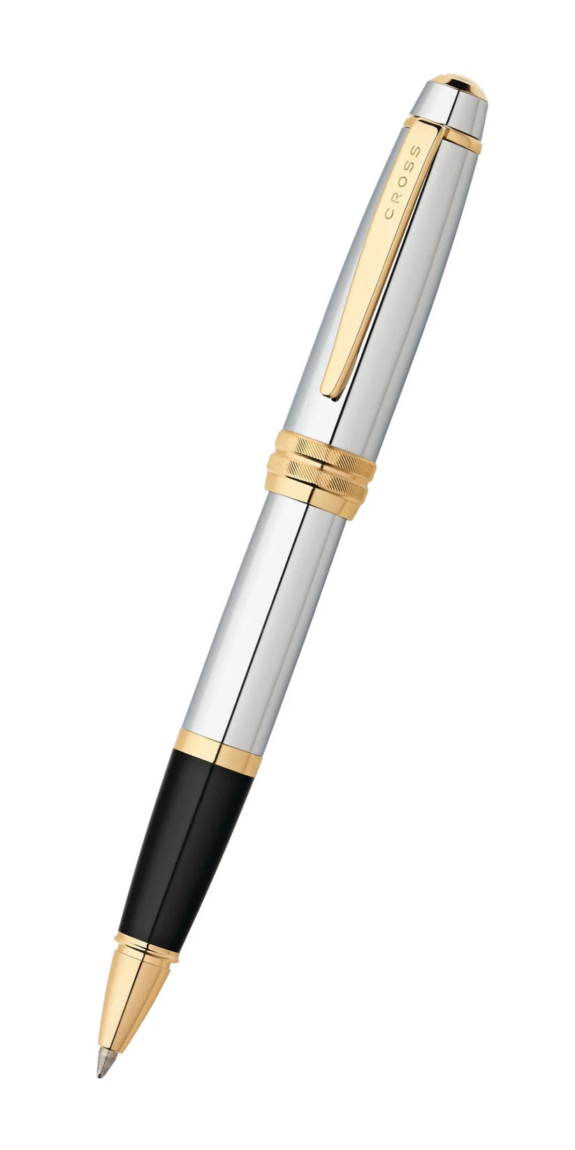 Cross AT0455-6 Bailey Medalist Polished Chrome with Gold Plated Trim Rollerball Pen
