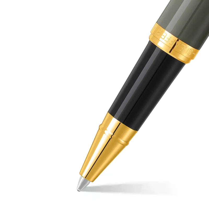 Sheaffer VFM 9427 Glossy Light Gray With PVD Gold Trim Rollerball Pen