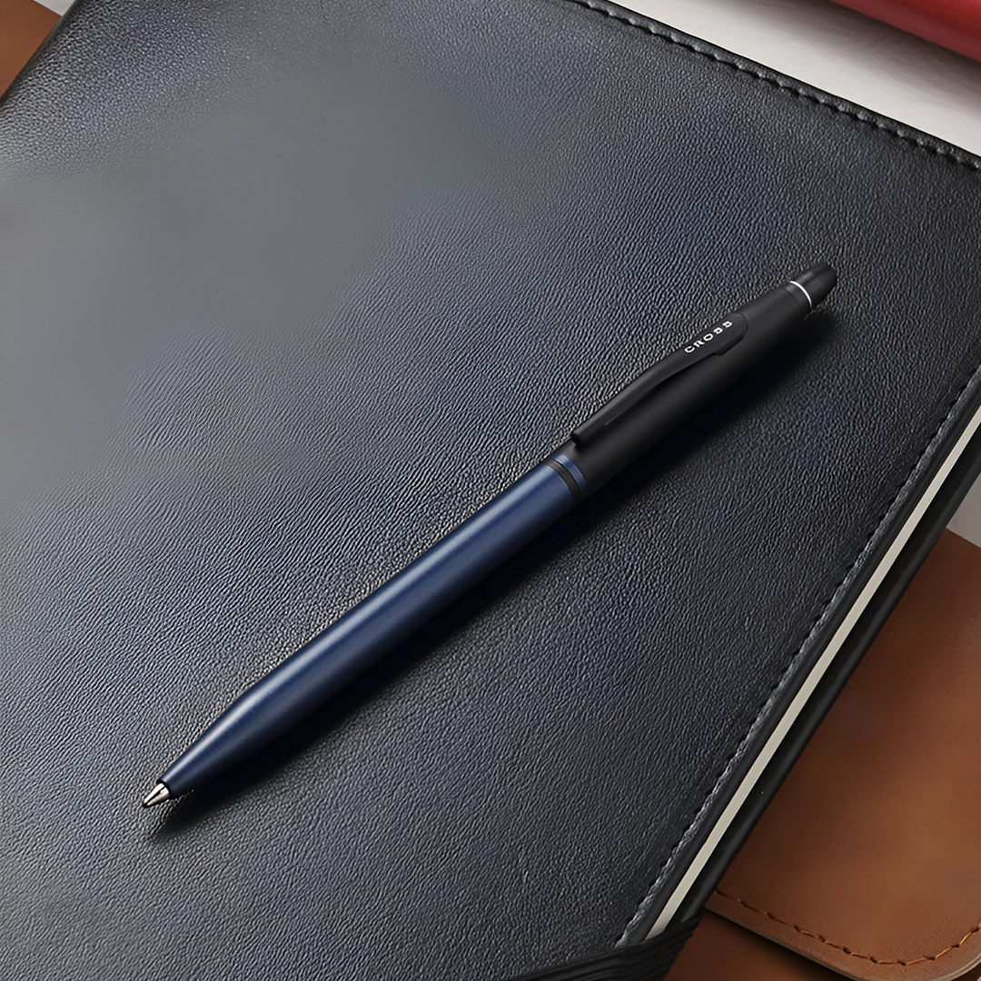 Cross AT0622-124 Click™ Tuxedo Satin Metallic Blue Ballpoint Pen