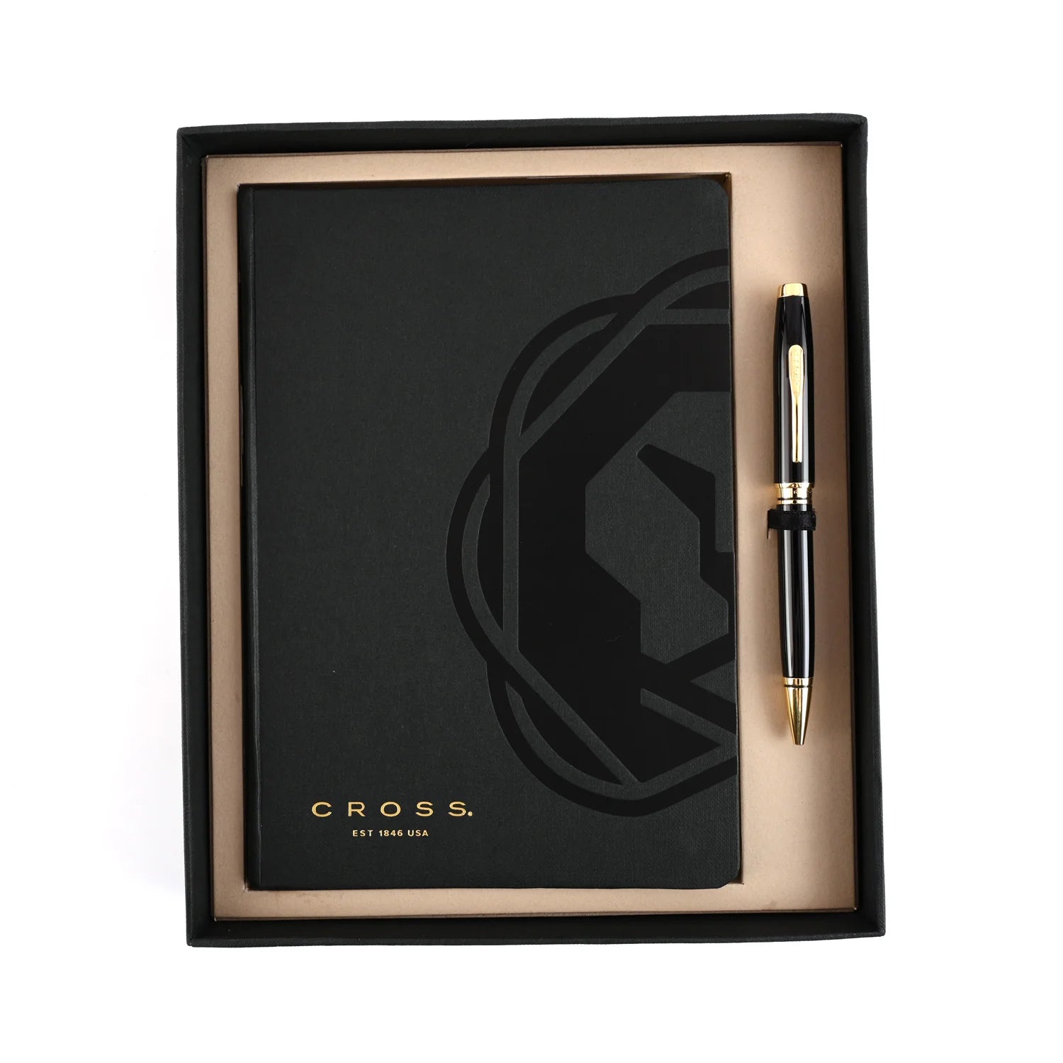Cross AT0662-11 Coventry Black GT Ball Pen with Black A5 Notebook