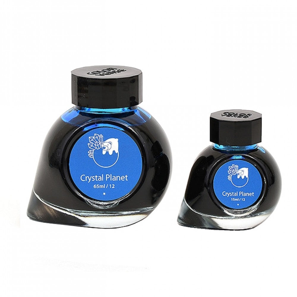 Colorverse | Spaceward Series | Season 1 | Crystal Planet | Fountain Pen Ink | Blue | 65ml and 15ml | 2 Bottle Set - penpencilink