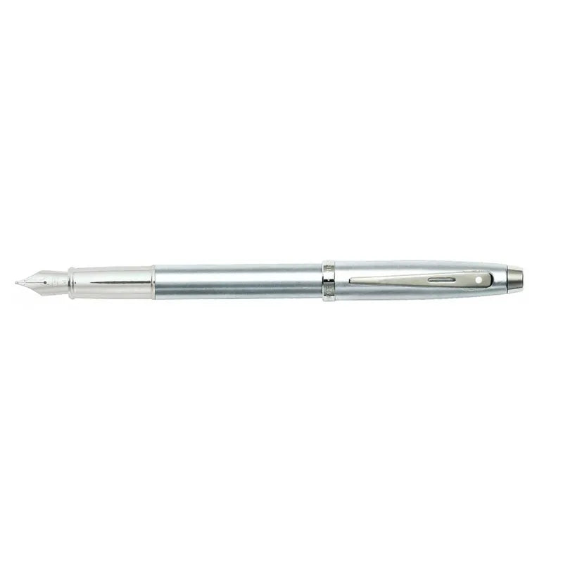 Sheaffer Gift 100 9306 Brushed Chrome with Chrome Plated Trim Fountain Pen Medium Nib