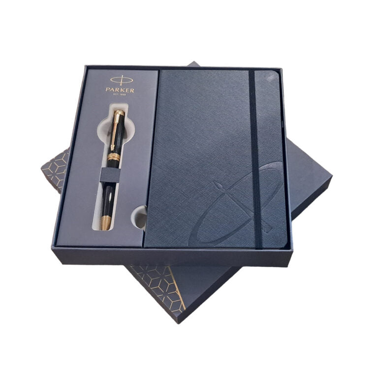 Parker Ambient Laque Black GT Ballpoint Pen with Parker Notebook