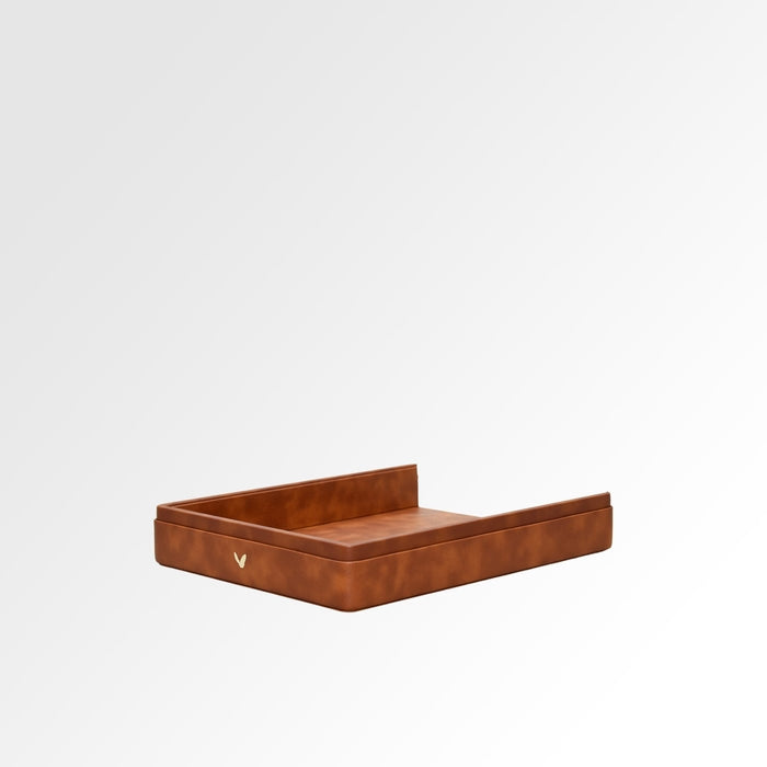 Unmet Desire A4 Paper Tray / Letter Tray | Faux Leather | Classic | Tan