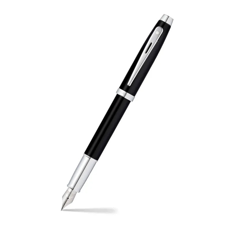 Sheaffer 9317 Gift 100 Matte Black with Chrome Plated Trim Fountain Pen Medium Nib