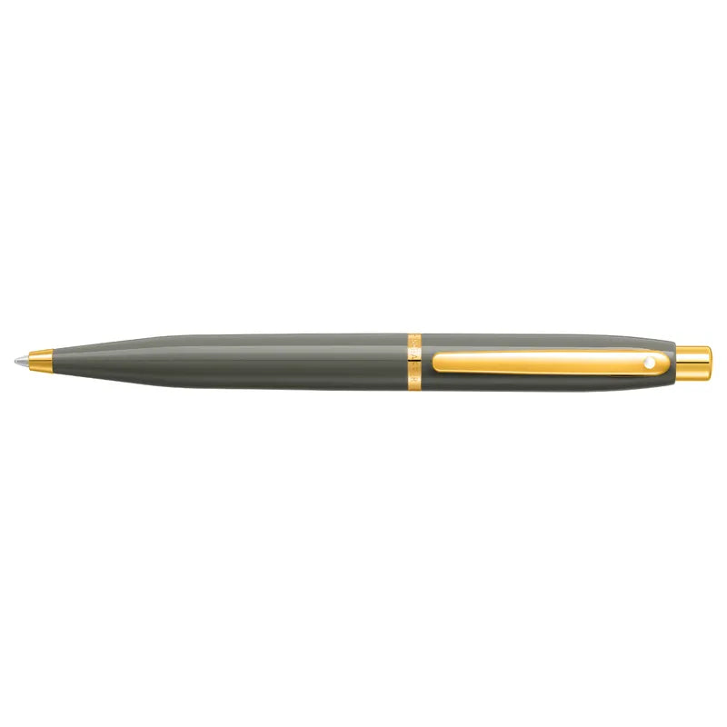 Sheaffer VFM 9427 Glossy Light Gray With PVD Gold Trim Ballpoint Pen