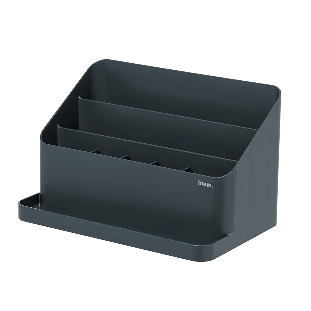 Litem | Desk Orgnaizer with Adjustable Compartments | White | Desktop Holder