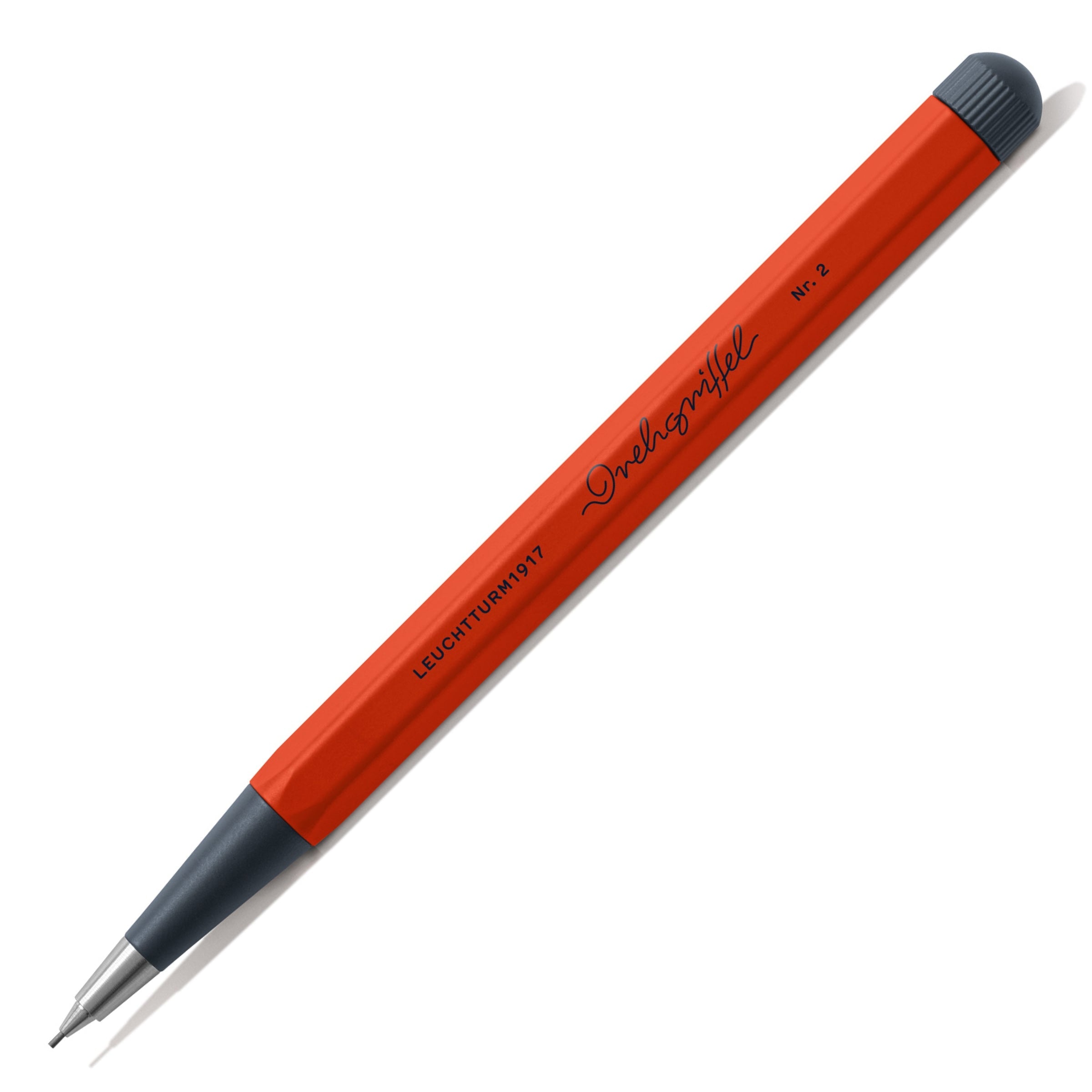 LEUCHTTURM1917 0.7mm Mechanical Clutch Pencil | Graphite HB Lead | Drehgriffel No. 2 |Fox Red | Twist Mechanism