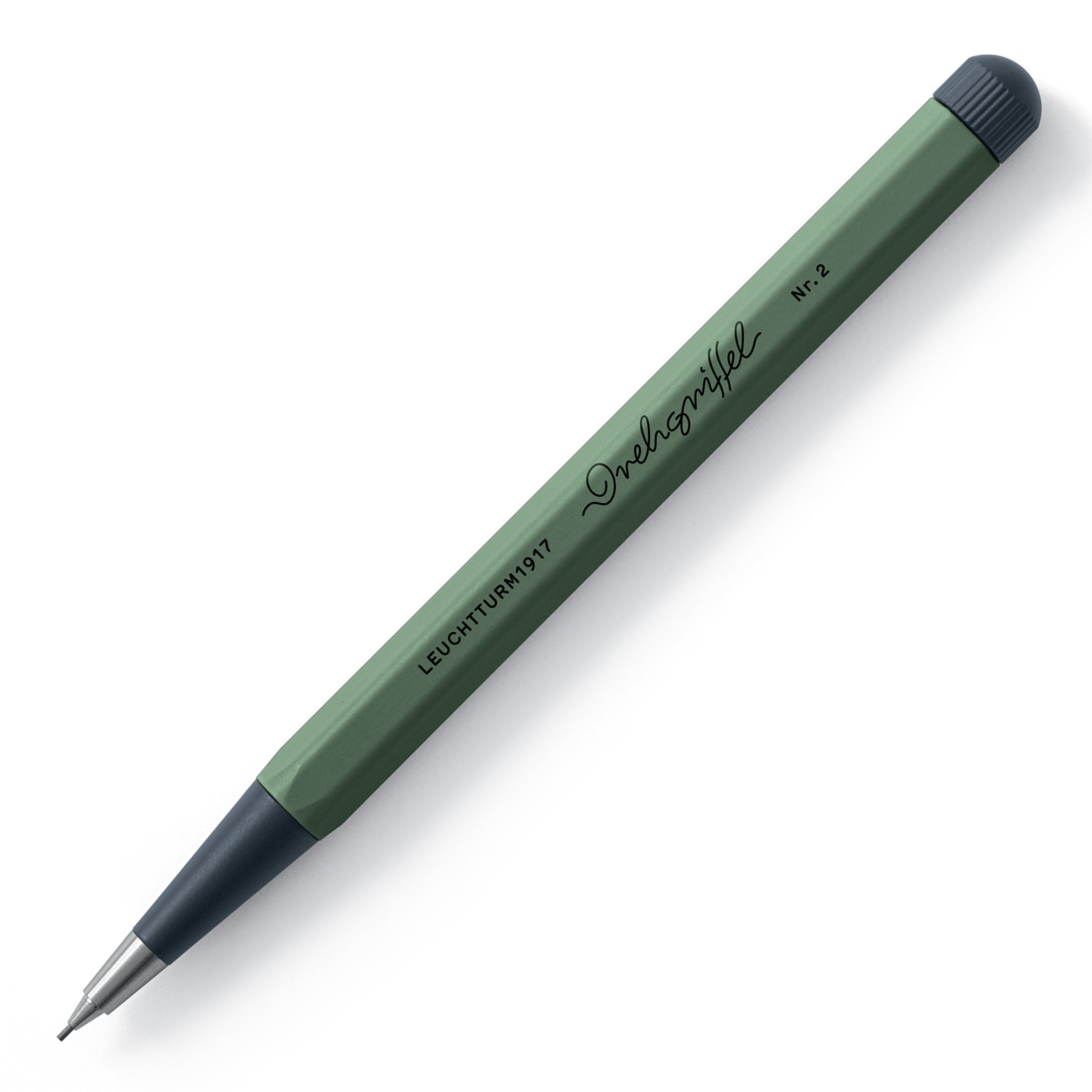 LEUCHTTURM1917 0.7mm Mechanical Clutch Pencil | Graphite HB Lead | Drehgriffel No. 2 | Olive Green | Twist Mechanism