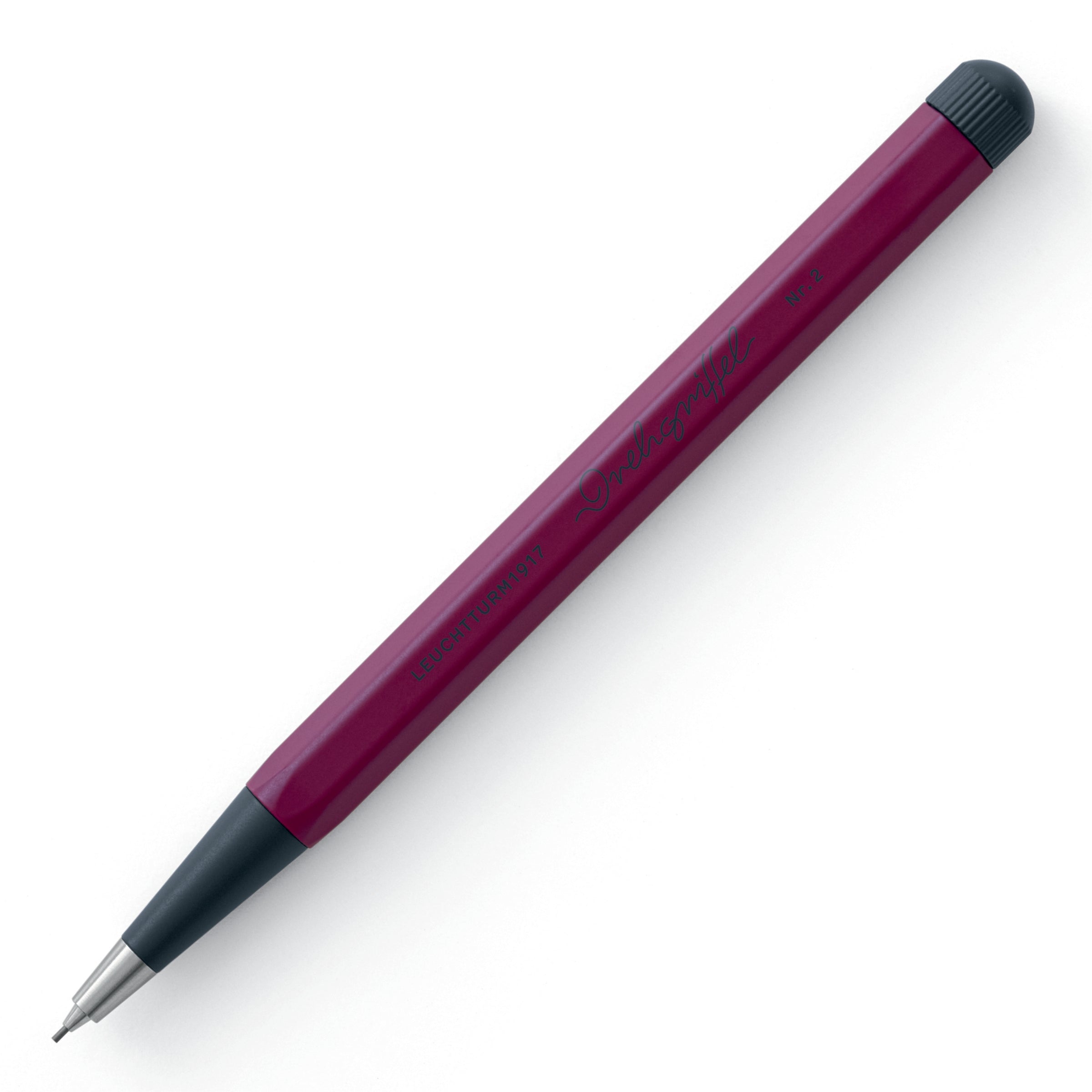LEUCHTTURM1917 0.7mm Mechanical Clutch Pencil | Graphite HB Lead | Drehgriffel No. 2 | Port Red | Twist Mechanism
