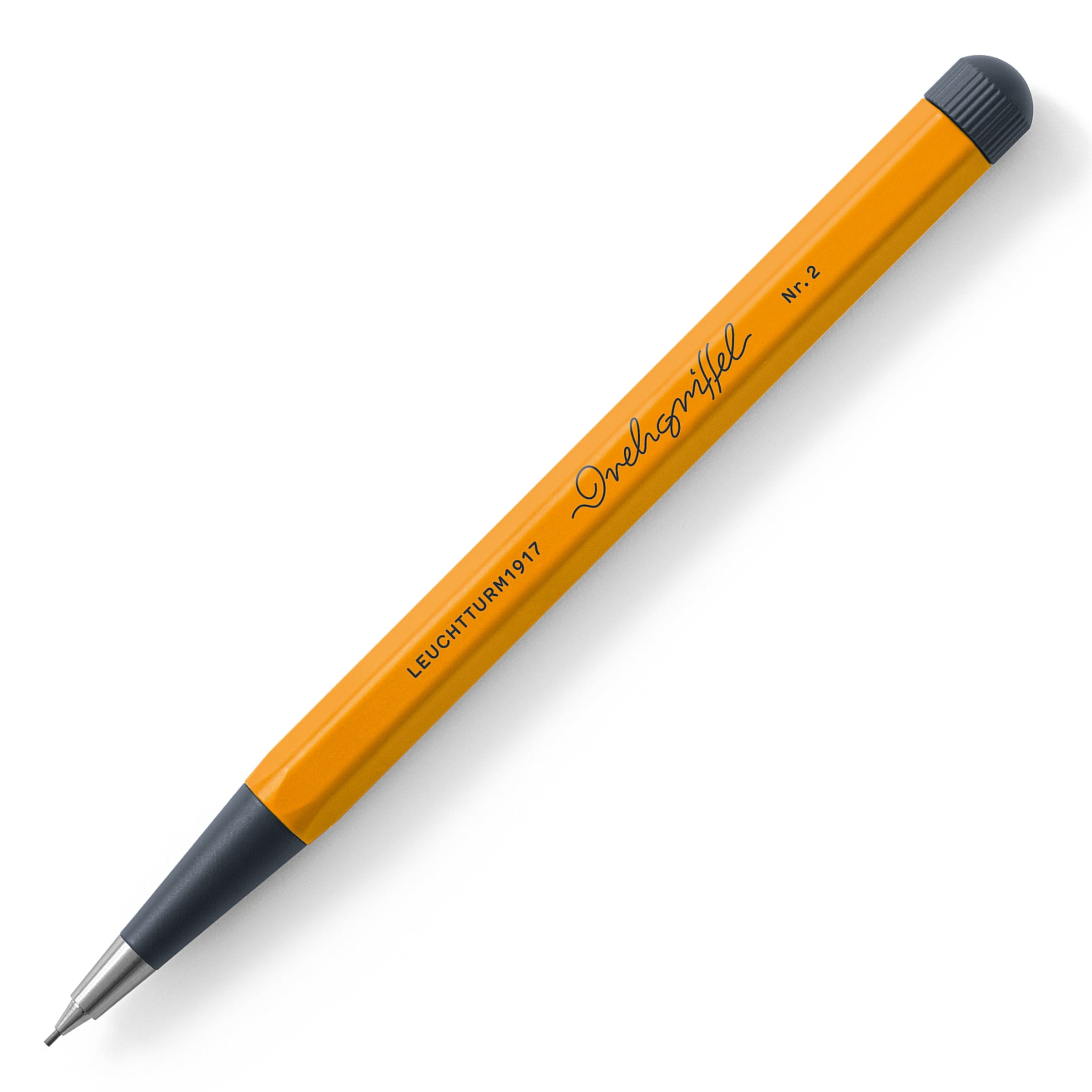 LEUCHTTURM1917 0.7mm Mechanical Clutch Pencil | Graphite HB Lead | Drehgriffel No. 2 | Rising Sun Orange | Twist Mechanism