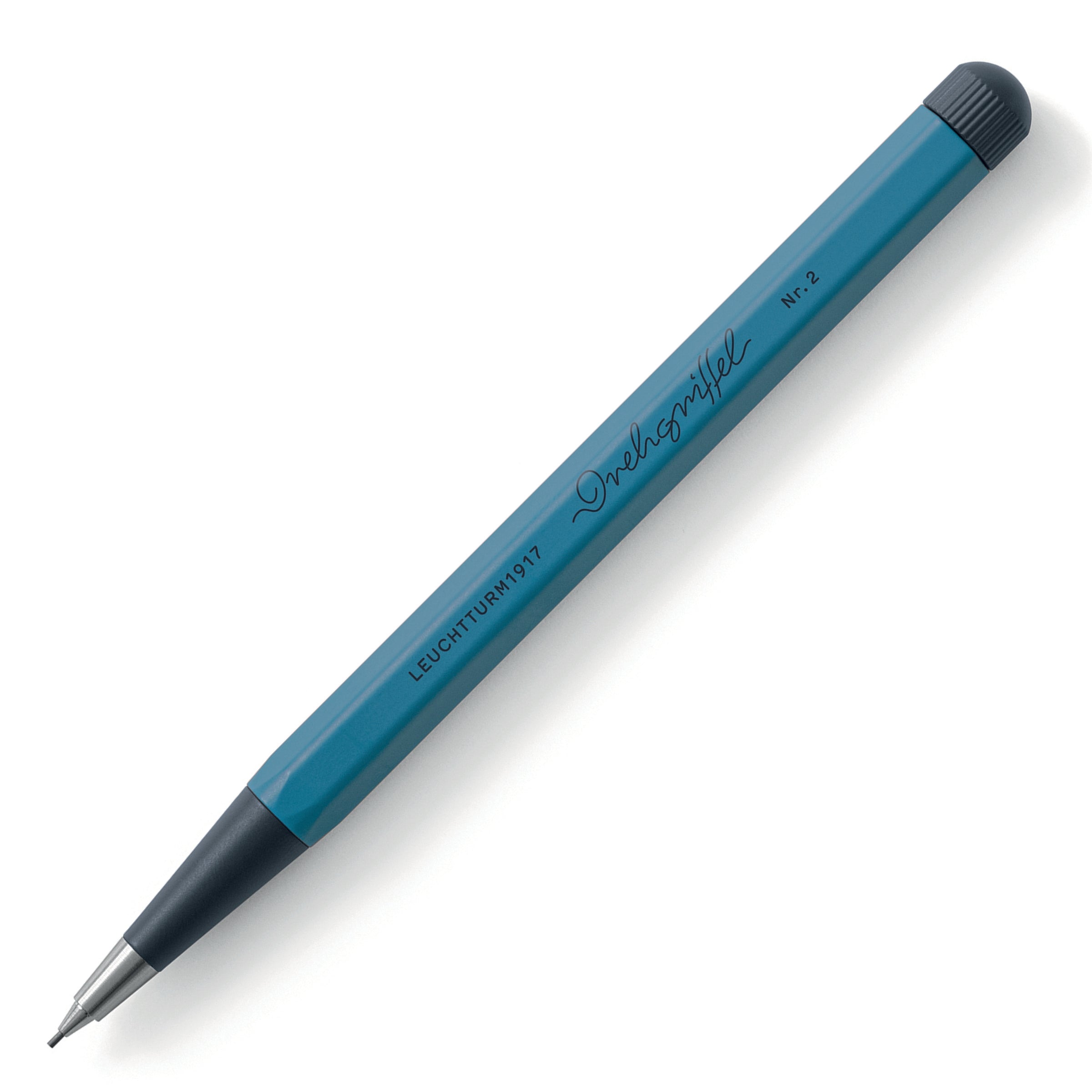 LEUCHTTURM1917 0.7mm Mechanical Clutch Pencil | Graphite HB Lead | Drehgriffel No. 2 | Stone Blue | Twist Mechanism