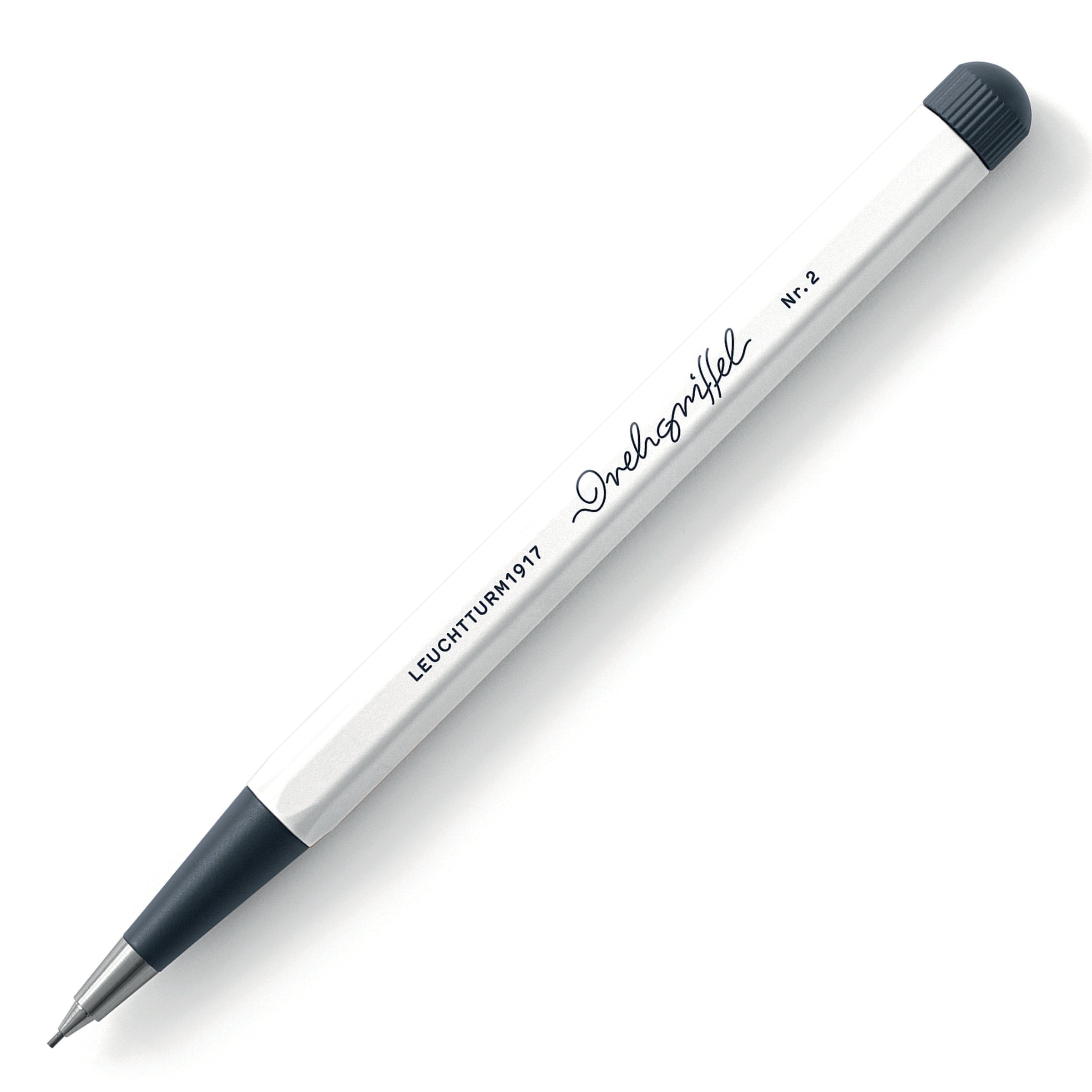 LEUCHTTURM1917 0.7mm Mechanical Clutch Pencil | Graphite HB Lead | Drehgriffel No. 2 | White | Twist Mechanism
