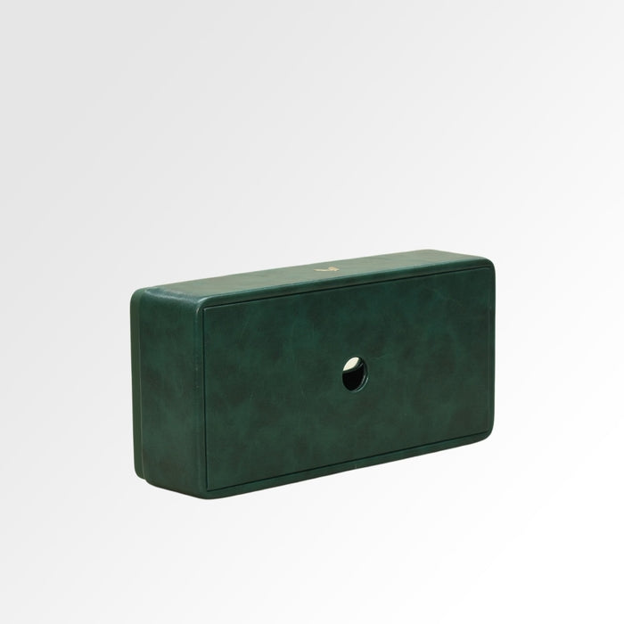 Unmet Desire Tissue Box Holder for Home and Office in Premium Faux Leather | Size: 9.5 x 4.5 x 2.5(H) Inches | Moderno Green