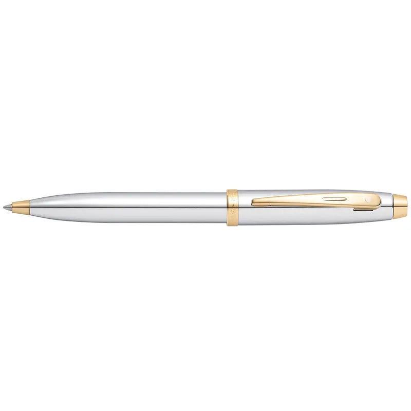 Sheaffer 9340 Gift 100 Bright Chrome with Gold Tone Trim Ballpoint Pen