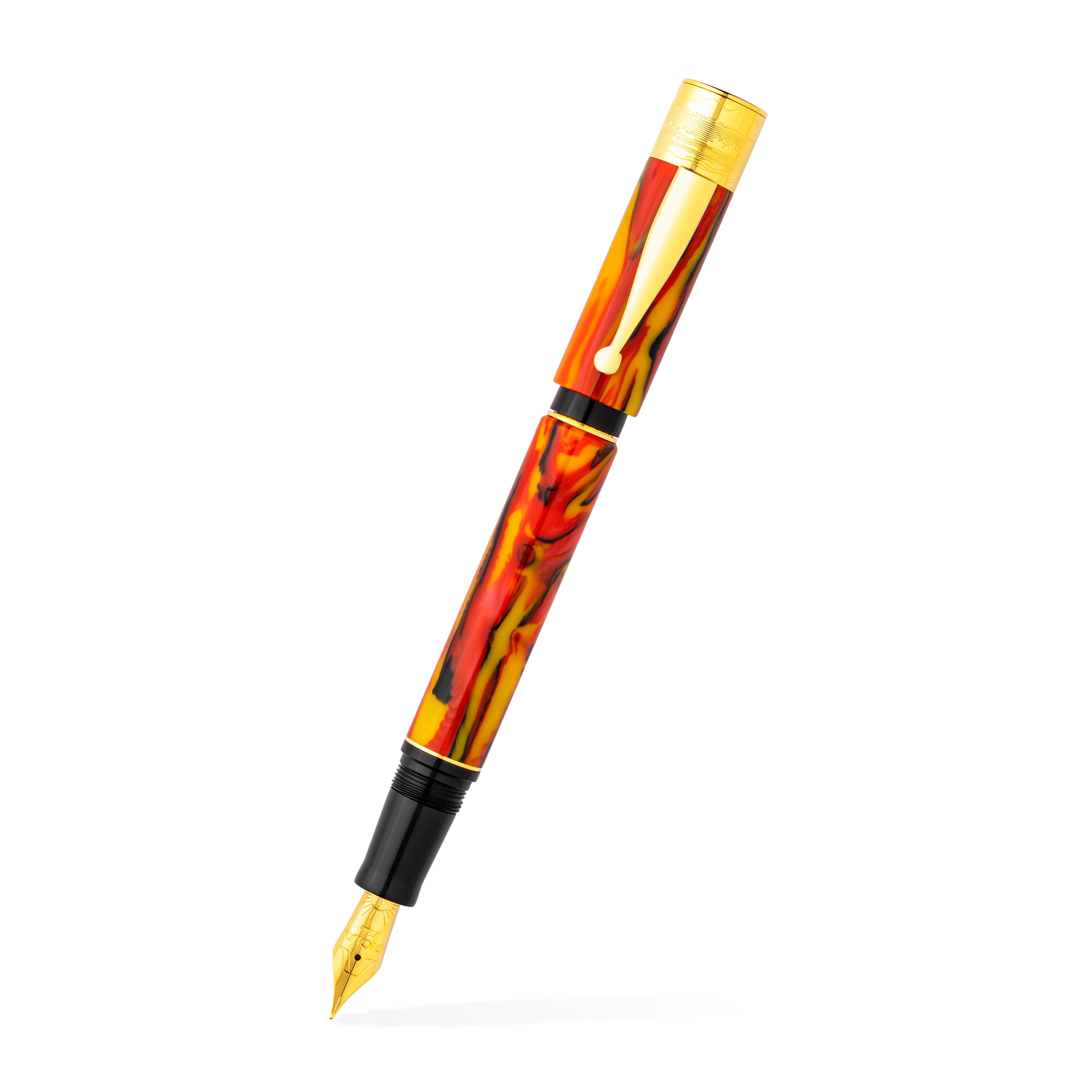 Gioia | Fountain Pen & Rollerball Pen | Partenope | Fiamma Flame | Gold Trims