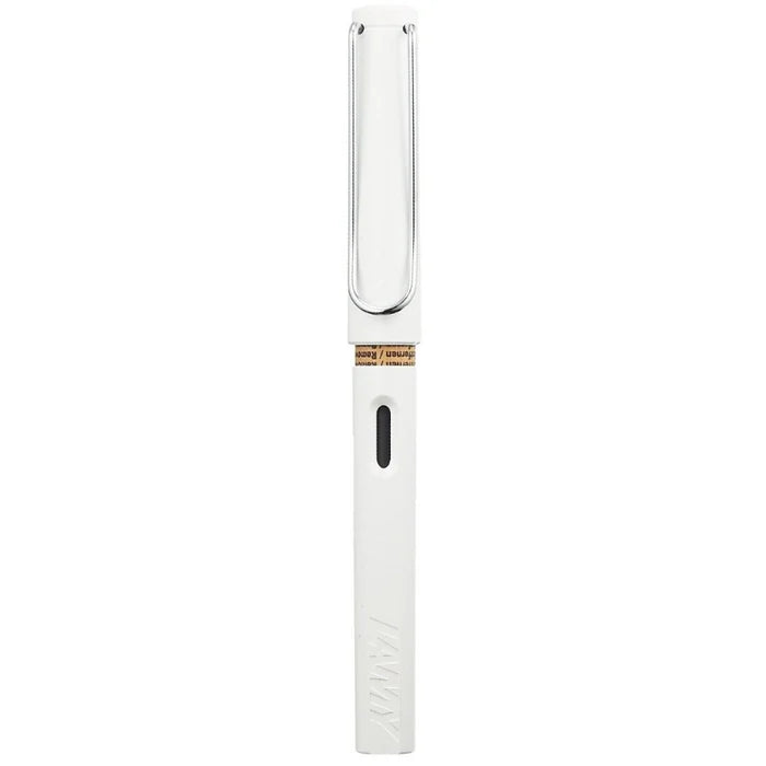 Lamy Safari 019 Fountain Pen Medium White With Chrome Plated Clip