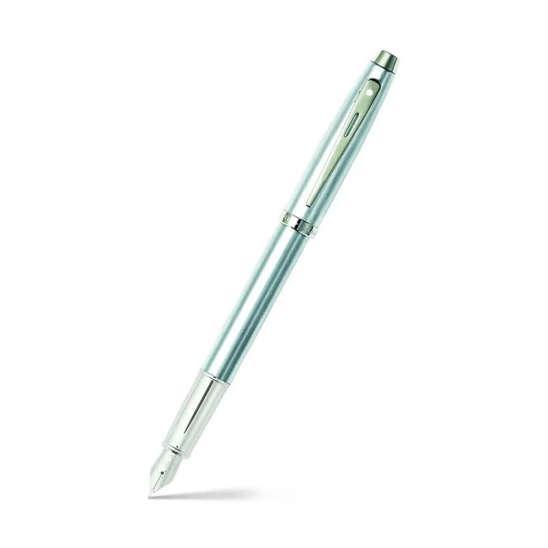 Sheaffer Gift 100 9306 Brushed Chrome with Chrome Plated Trim Fountain Pen Medium Nib