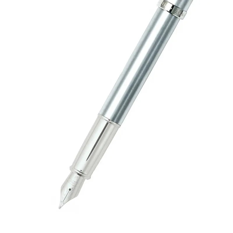 Sheaffer Gift 100 9306 Brushed Chrome with Chrome Plated Trim Fountain Pen Medium Nib