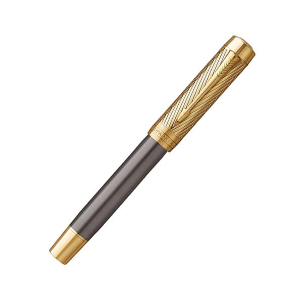 Parker Duofold Pioneers Collection Grey Lacquer & Gold Trim Fountain Pen 18Kt Gold