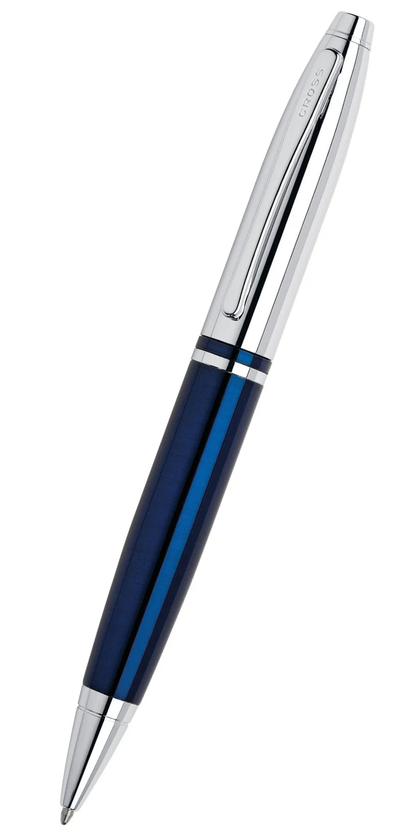 Cross AT0112-3 Calais™ Chrome & Blue Lacquer Ballpoint Pen