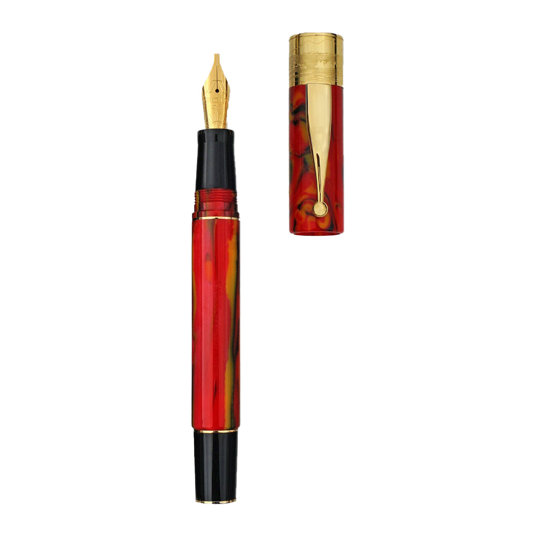 Gioia | Fountain Pen & Rollerball Pen | Partenope | Fiamma Flame | Gold Trims