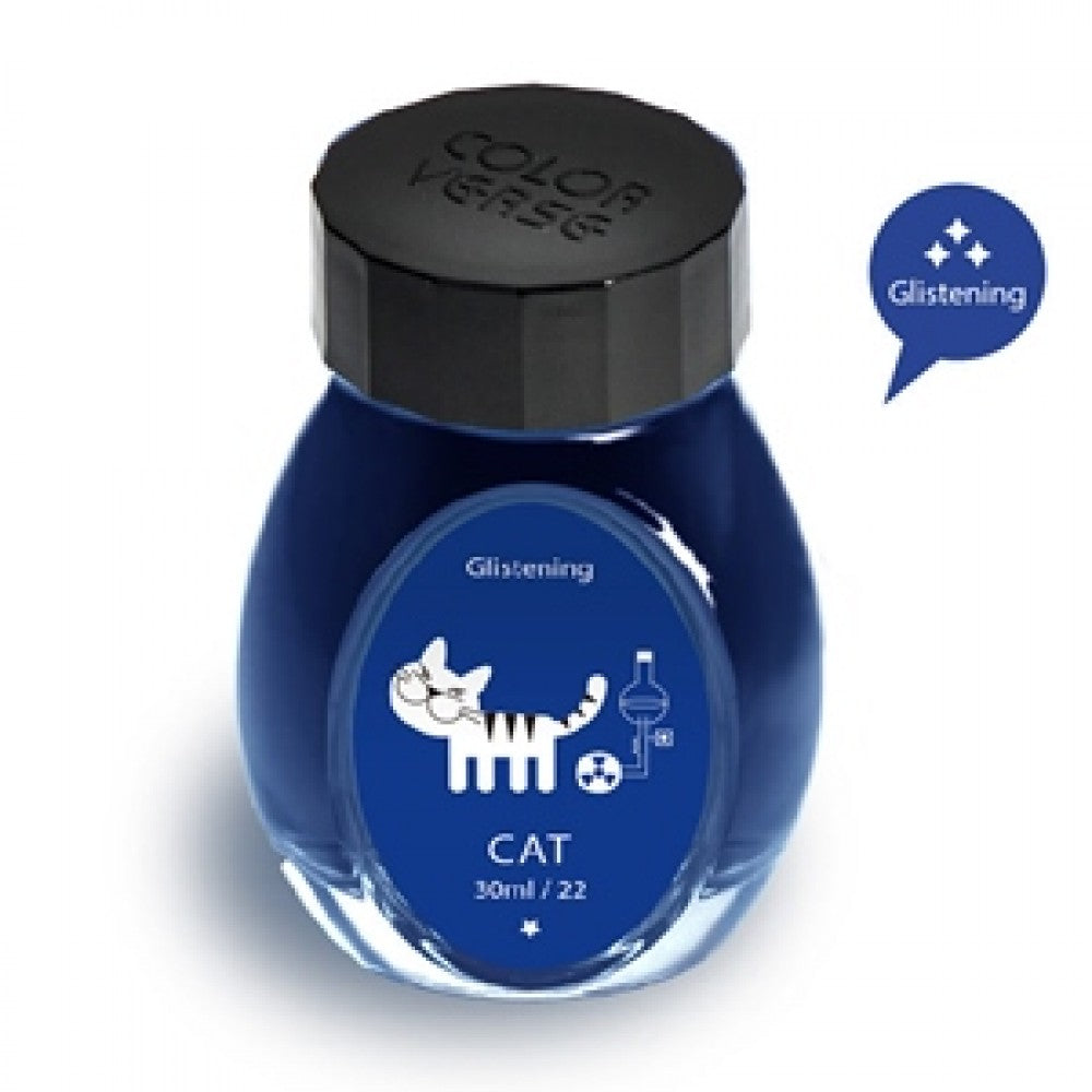 Colorverse | Glistening Series | Multiverse Cat | Fountain Pen Ink | Blue Ink | 30ml - penpencilink