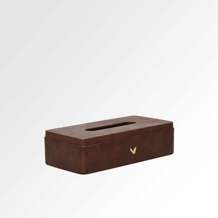 Unmet Desire Tissue Box Holder for Home and Office in Premium Faux Leather | Size: 9.5 x 4.5 x 2.5(H) Inches | Classic |Brown