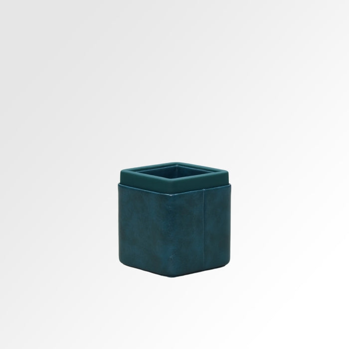 Unmet Desire Pen/Pencil Holder | Faux Leather | Square Small | Moderno | Blue