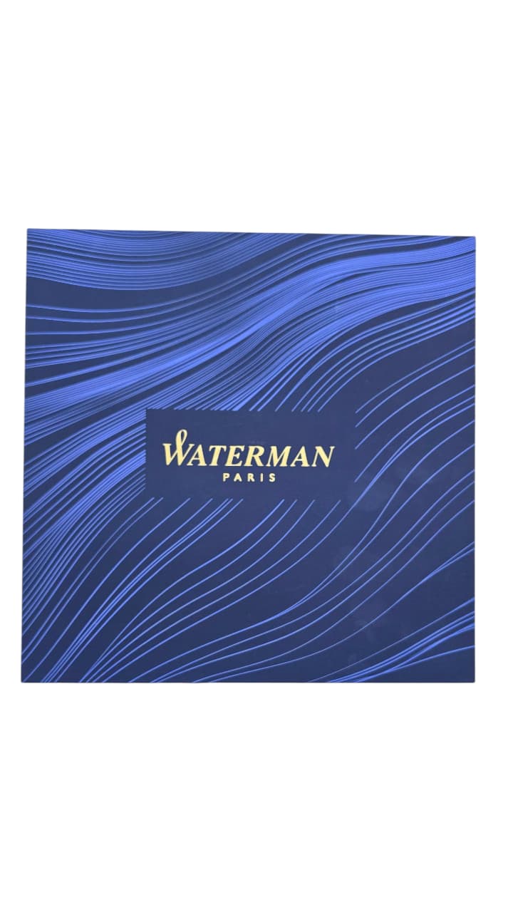 WATERMAN PHILEAS SHINY CHROME CHROME TRIM ROLLERBALL PEN WITH WATERMAN BLUE NOTEBOOK | GIFT SET