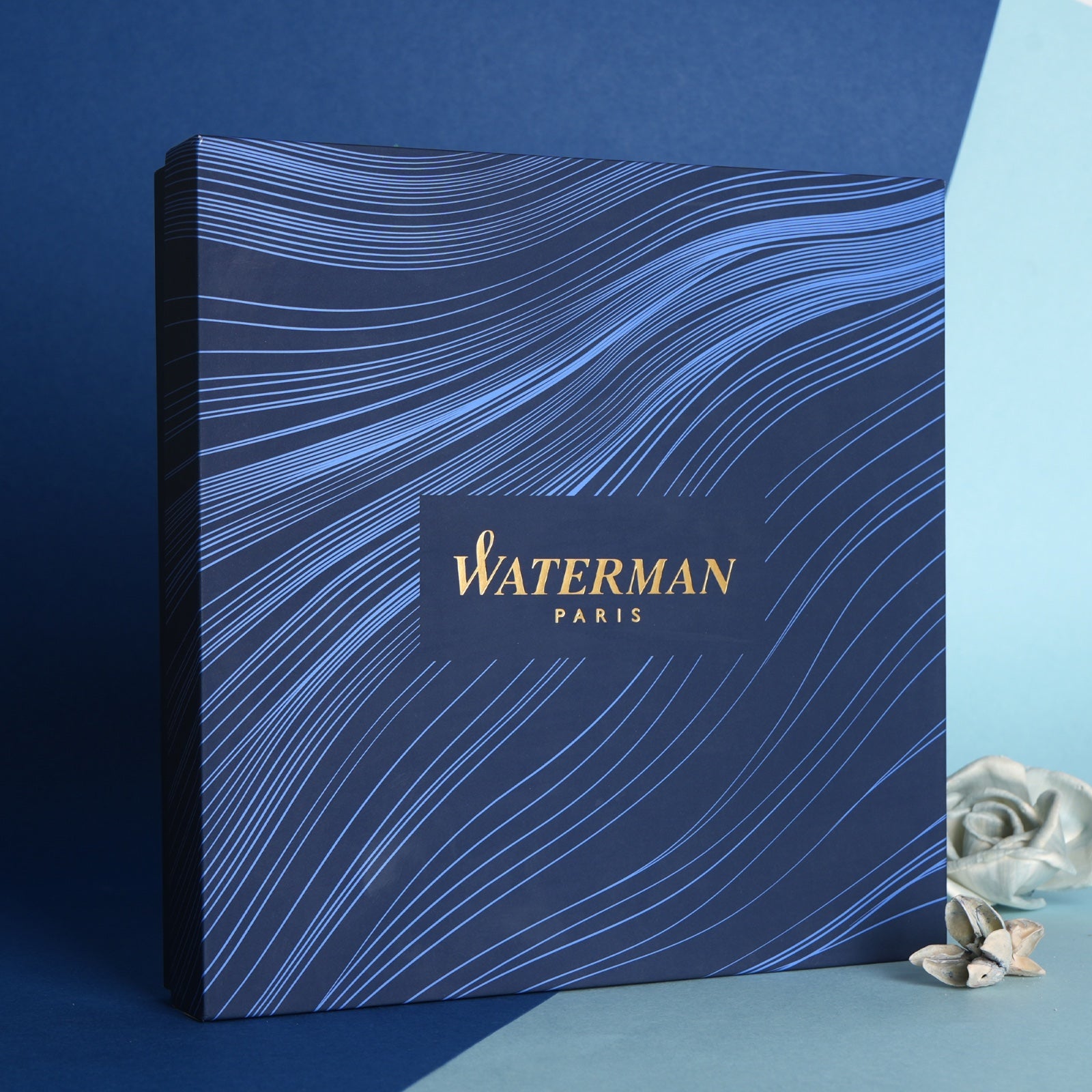 Waterman Allure Deluxe Pink Chrome Trim Ball Pen with Waterman Notebook Gift Set