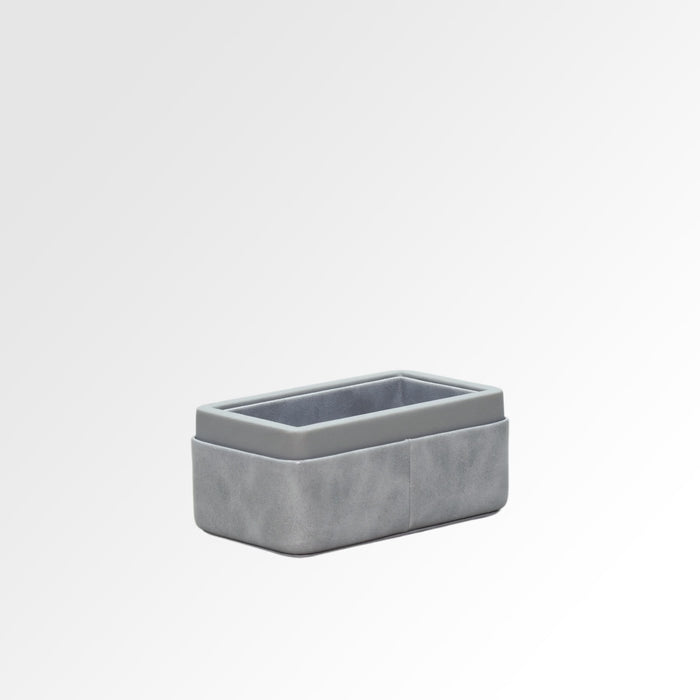 Unmet Desire Visiting Card Holder for Desk | Faux Leather | Rectangular | Moderno | Grey