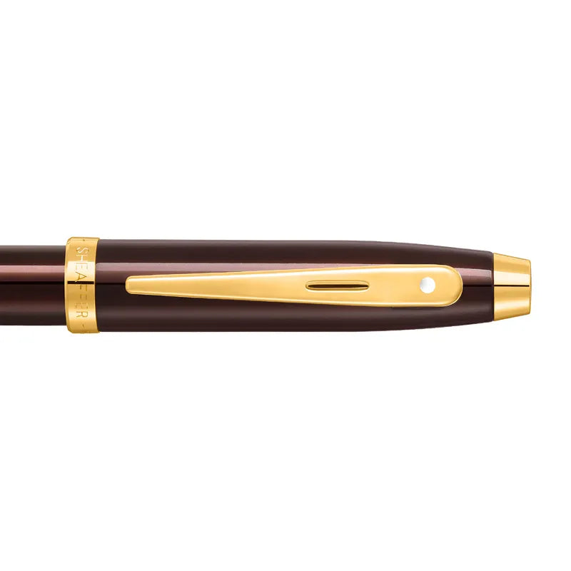 Sheaffer 100 9370 Glossy Coffee Brown With PVD Gold-Tone Trim Rollerball Pen