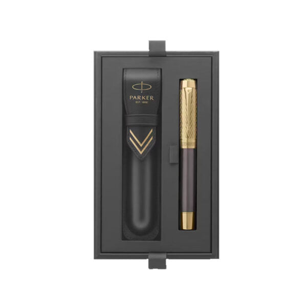 Parker Duofold Pioneers Collection Grey Lacquer & Gold Trim Fountain Pen 18Kt Gold