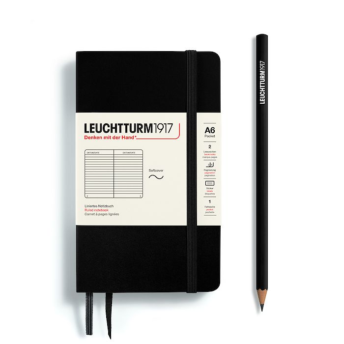 LEUCHTTURM1917 Black Pocket (A6) Size Ruled