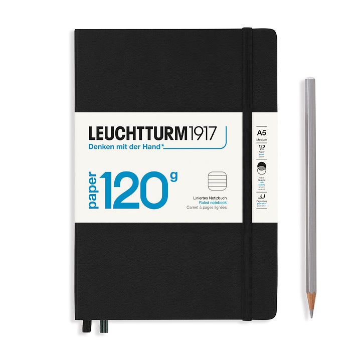 LEUCHTTURM1917 Black, 120G Edition Medium (A5) Size Ruled