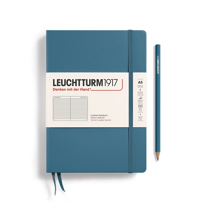 LEUCHTTURM1917 Stone Blue Medium (A5) Size Ruled