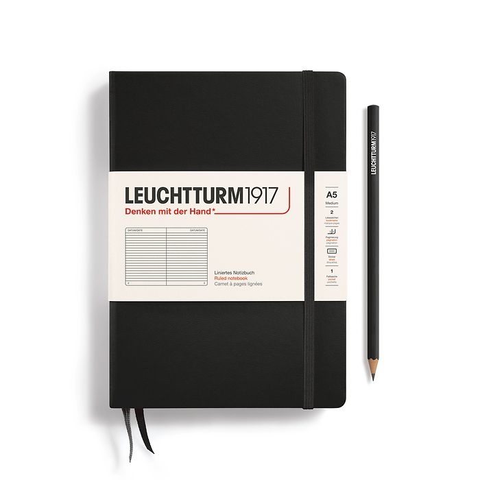 LEUCHTTURM1917 Black Medium (A5) Size Ruled