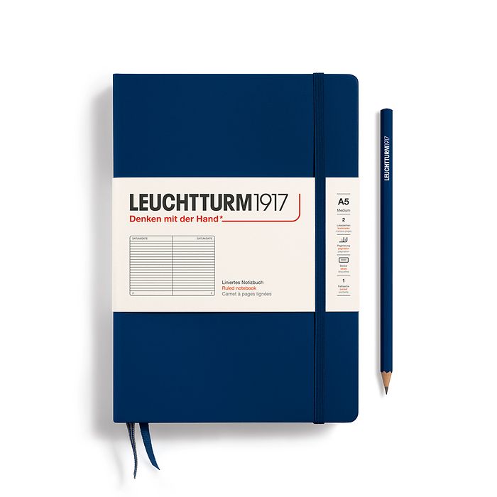 LEUCHTTURM1917 Navy Medium (A5) Size Ruled