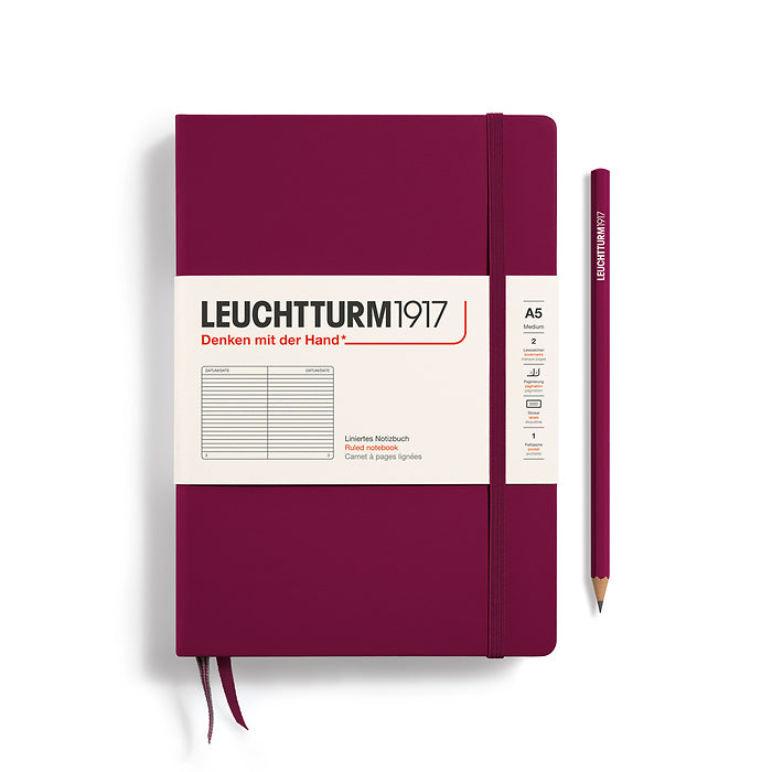 LEUCHTTURM1917 Port Red Medium (A5) Size Ruled