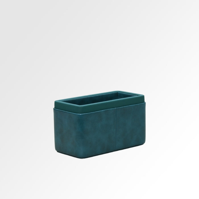 Unmet Desire Pen/Pencil Holder | Faux Leather | Rectangular Medium | Moderno | Blue