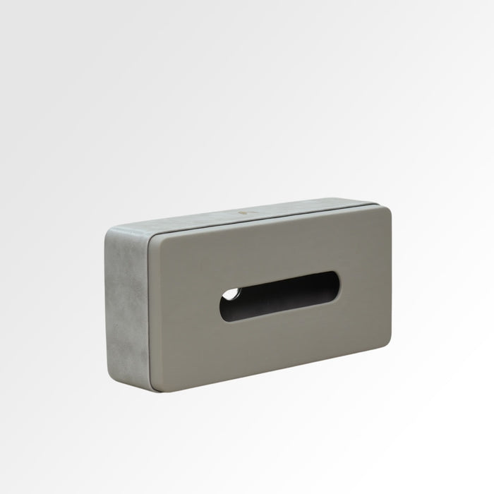 Unmet Desire Tissue Box Holder for Home and Office in Premium Faux Leather | Size: 9.5 x 4.5 x 2.5(H) Inches | Moderno |Grey