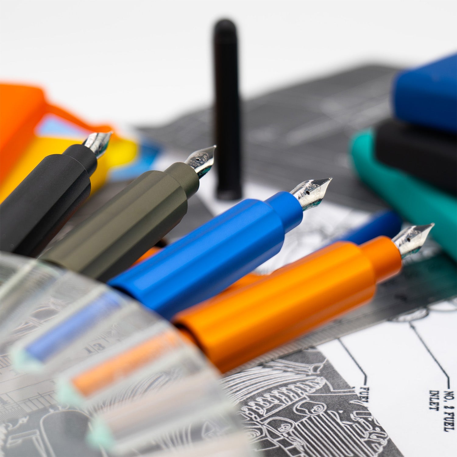 Monteverde Axis Fountain Pen - Matte Blue