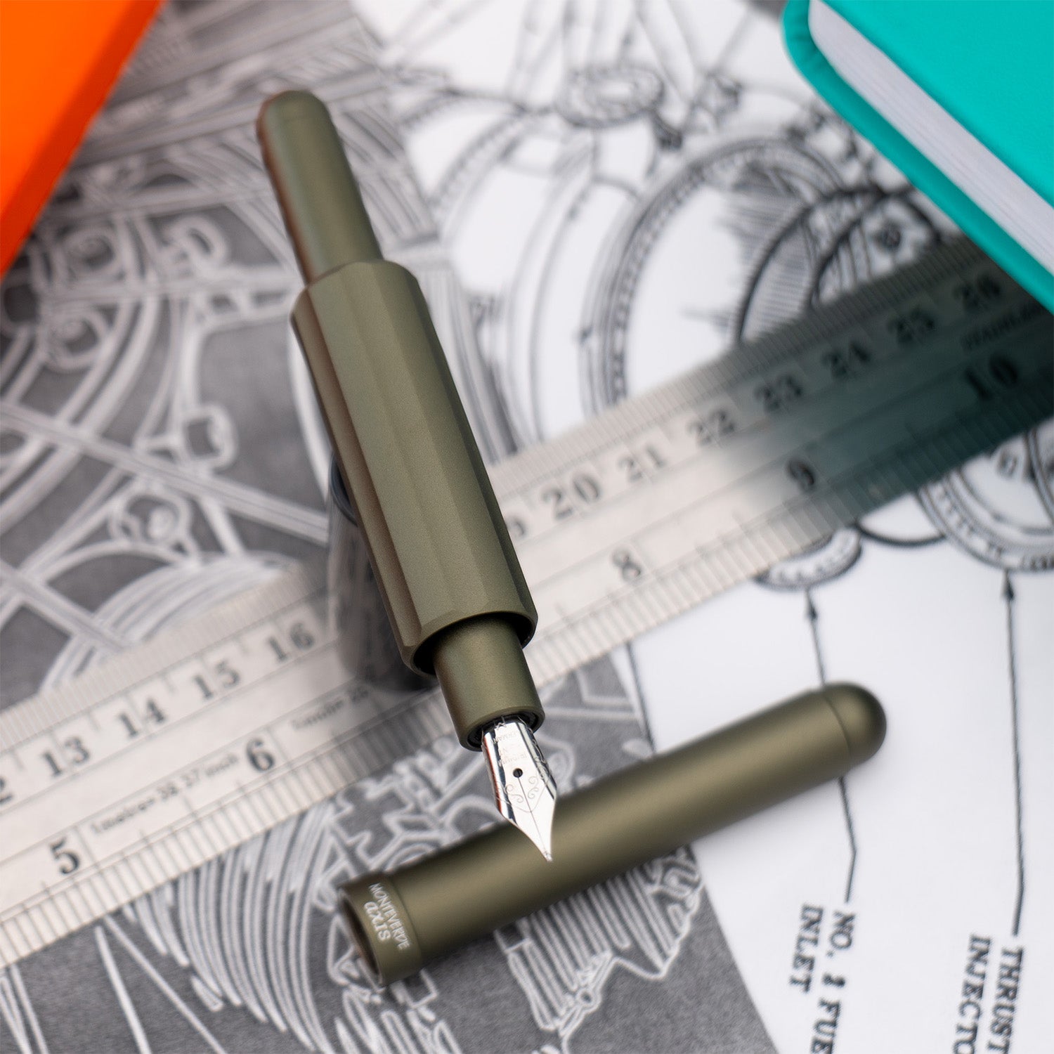 Monteverde Axis Fountain Pen - Matte Olive