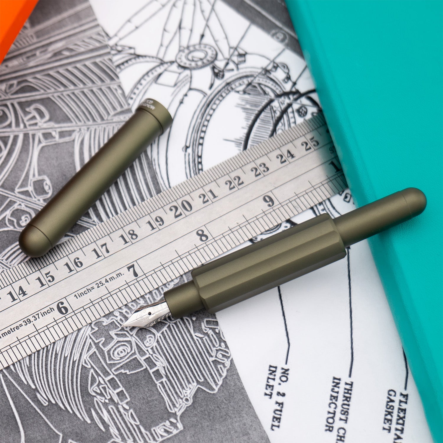 Monteverde Axis Fountain Pen - Matte Olive