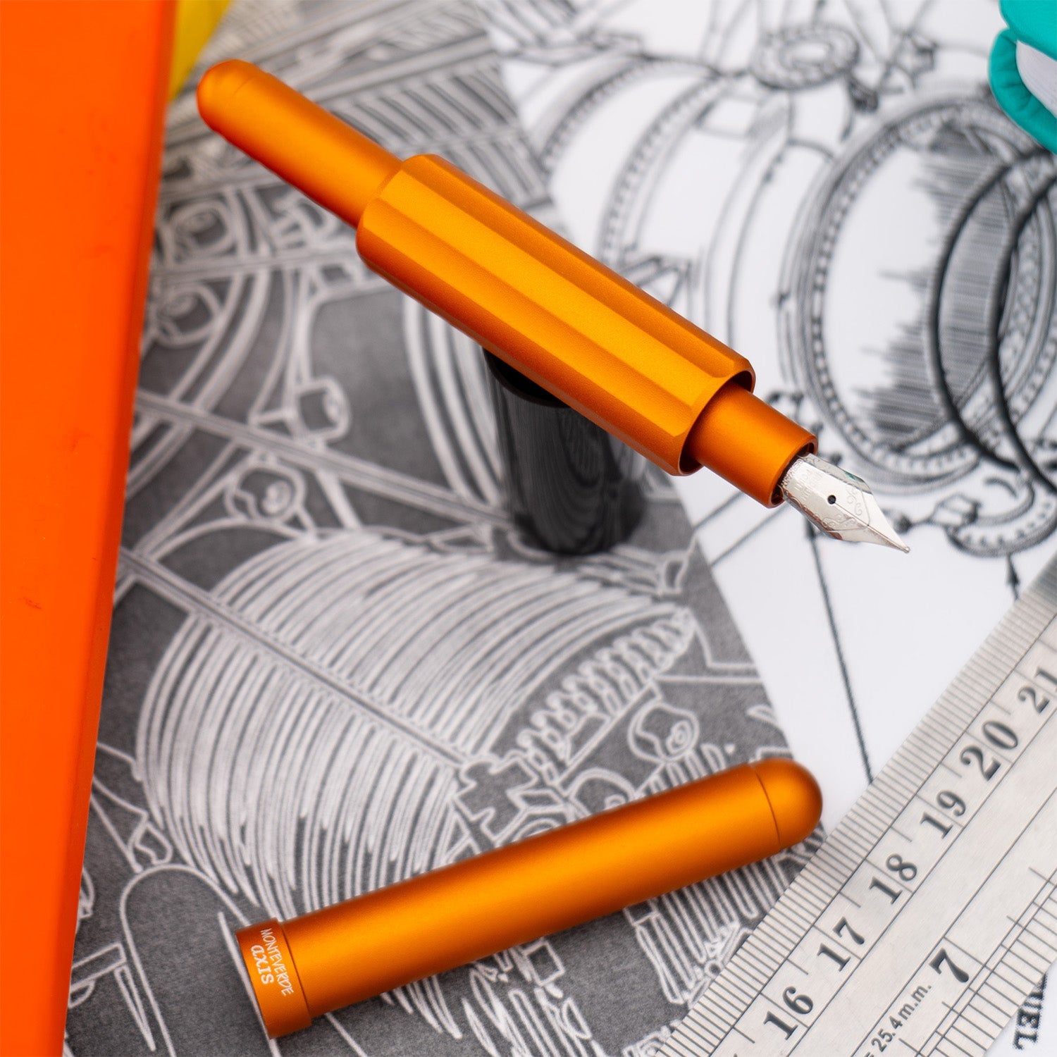 Monteverde Axis Fountain Pen - Matte Orange