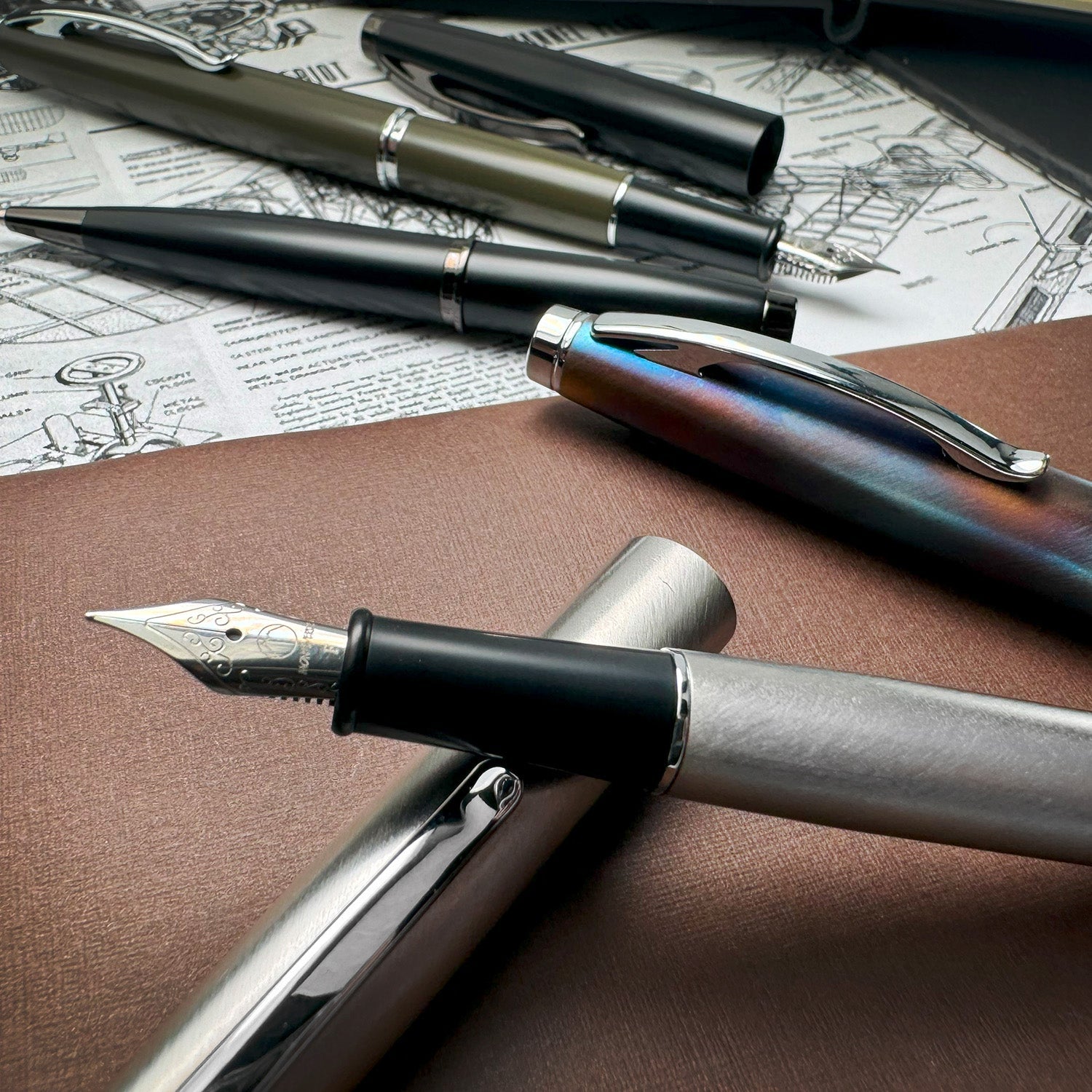 Monteverde Dakota Fountain Pen - Raw Flame CT
