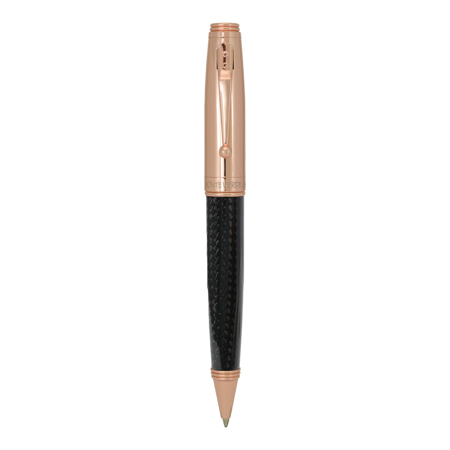 Monteverde Invincia Ball Pen - Rosegold & Carbon Fibre 2