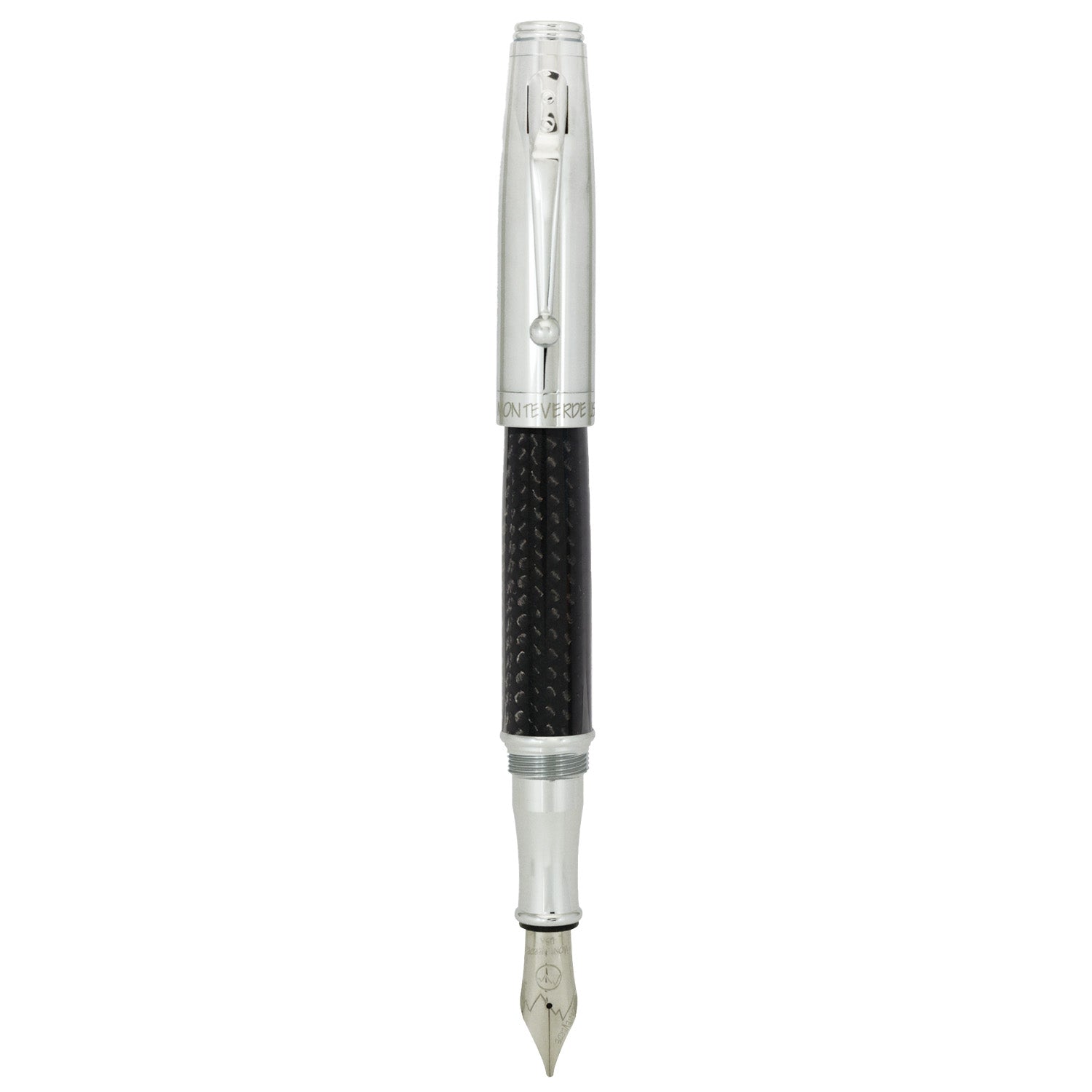 Monteverde Invincia Fountain Pen - Chrome & Carbon Fibre 10