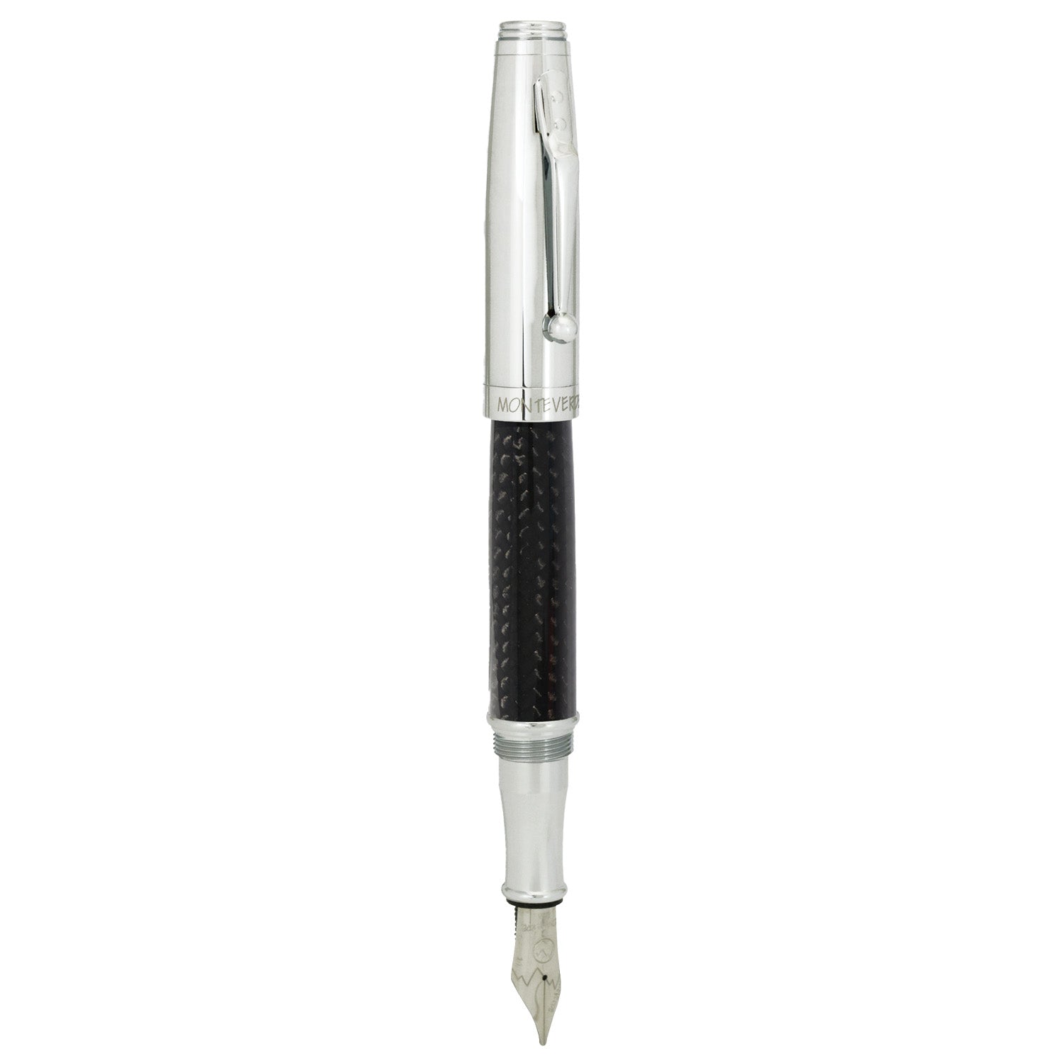Monteverde Invincia Fountain Pen - Chrome & Carbon Fibre 9